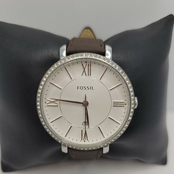 FOSSIL Jacqueline ES3545 Women Brown Leather Analog Dial Quartz Wrist Watch BC51 - Picture 2 of 11